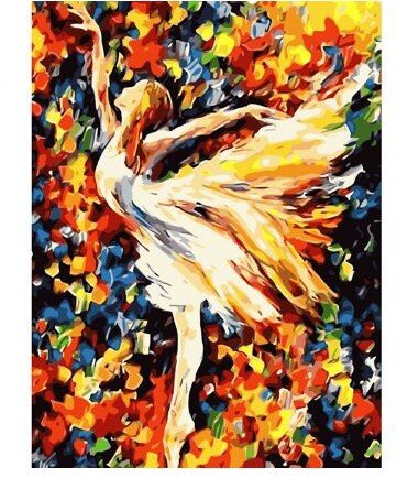 Set pikture me numra “Balerina”, kanavacë 40x50cm, bojë akril, me shumë ngjyra