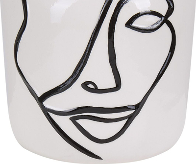 Vazo dekorative Beliani AGRINION, stoneware, 19 cm, e bardhë