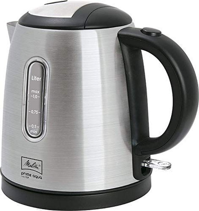 Ibrik elektrik Melitta Prime Aqua Mini Top 1018-03, 1L, çelik inox, gri me të zezë