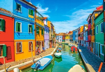 Puzzle me figura Castorland Burano Colors Italy Venice, 1000 copa, shumëngjyrësh
