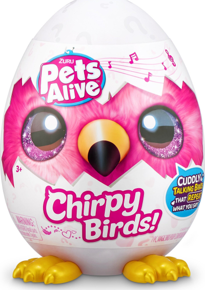 Lodër interaktive pelushi ZURU Pets Alive Chirpy Birds, elektronike, përsëritëse zëri, shumëngjyrëshe