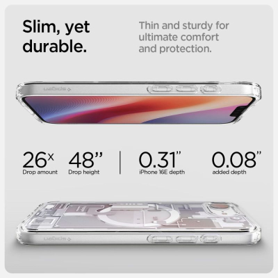 Kapak telefoni Spigen Ultra Hybrid MagSafe Zero One, për iPhone 16e, transparent, i bardhë