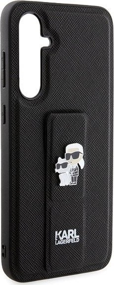 Kapak telefoni Karl Lagerfeld për Samsung Galaxy S23 FE, Saffiano Grip Stand, i zi