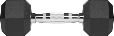 Hantela hekzi Rebel Rubber Coated, set 2x4kg, metalike, e zezë