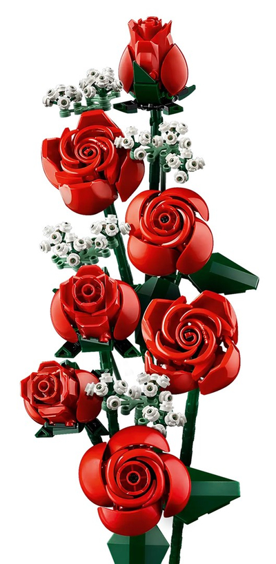 Set LEGO Icons Rose Bouquet 10328, buqetë lulesh dekorative, shumëngjyrëshe