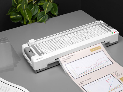 Laminator Tracer A4 TRL-7 All in One, laminim i nxehtë dhe i ftohtë, prerës dhe shpues, i bardhë