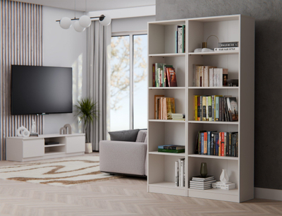 Raft librash BOOKSHELF R60, 60 cm, shumërafësh, ngjyrë cashmere