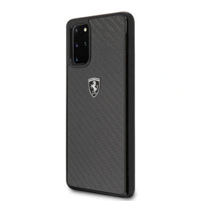 Kapak telefoni Ferrari Off Track për Samsung Galaxy S20 Plus, karbon, i zi