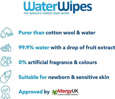Shami të lagura për bebe WaterWipes Bio Soapberry Kids, 12x60 copë, pa aromë, të bardha
