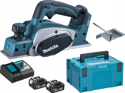 Електричен рендисувач Makita 18V, батерија 5.0Ah, со куфер MAKPAC, сина