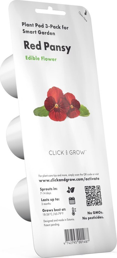 Kapsula bimore Click &amp; Grow Red Pansy, set me 3 copë, për Smart Garden, të kuqe