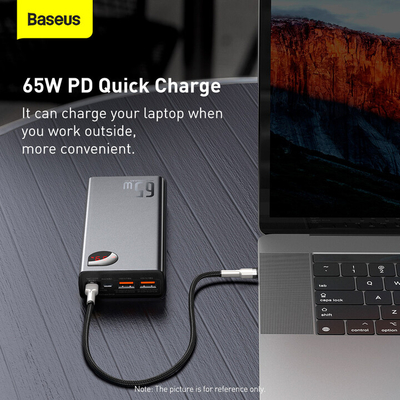 Baseus Adaman Metal Power Bank, 20000 mAh, 65W, Black