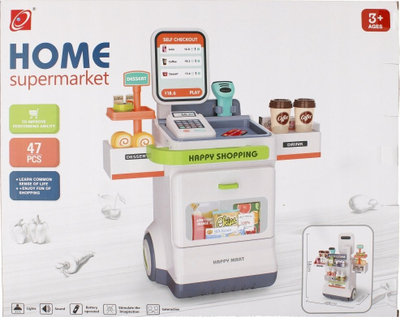 Kasë lodër Mega Creative Happy Mart, me karrocë, me gjithë aksesorët, shumëngjyrëshe
