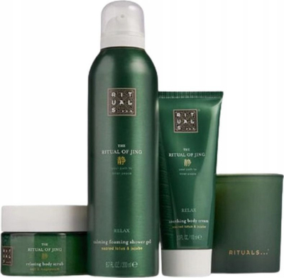 Set dhurate Rituals The Ritual of Jing Medium, 125 g + 100 ml + 200 ml + 140 g, jeshil