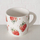 Filxhan qeramik STRAWBERRY, 450 ml, me luleshtrydhe, i bardhë