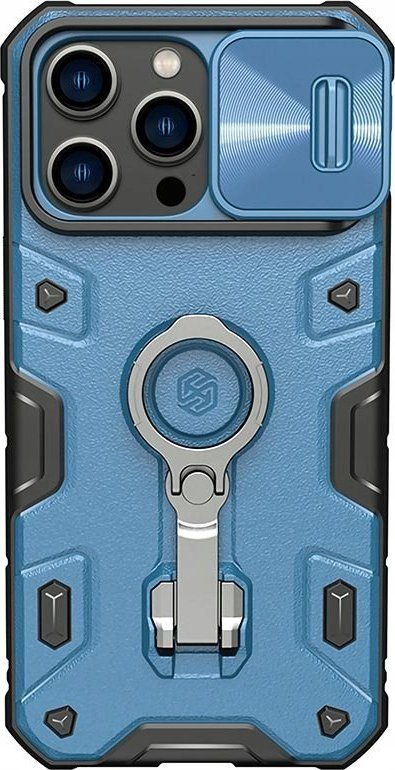 Mbrojtëse telefoni Nillkin CamShield Armor Pro MagSafe, për iPhone 14 Pro, kapak kamere, blu