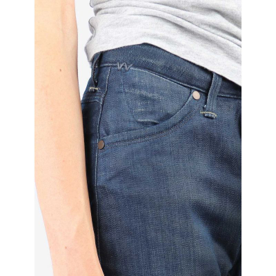 Xhinse për goca Wrangler Giselle W236AH375, bel i lartë, prerje e drejtë, blu