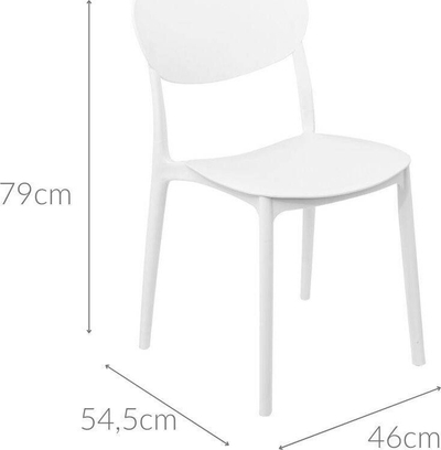 Karrige plastike 5five Plasta, paloset njëra mbi tjetrën, e bardhë