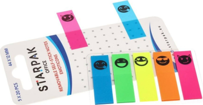 Shirita indeksues Starpak Index Tab Emoticon, 12x44mm, 5 ngjyra fluoreshente