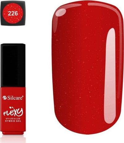 Лак за нокти Silcare Flexy 226, хибриден UV LED, 4.5 g, црвен со сјај