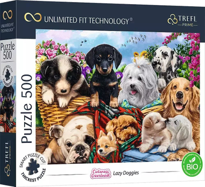 Puzzle Trefl Lazy Doggies, 500 copa, 48x34 cm, shumëngjyrësh