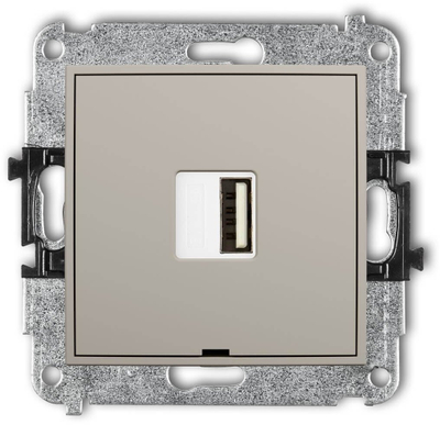 Prizë muri USB A Karlik MINI, 10W, 5V 2A, taupe