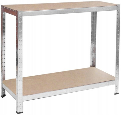Raft metalik për depo, 150x75x30cm, çelik i galvanizum, ngjyrë argjendtë