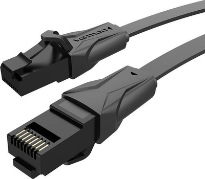 Kabllo interneti Vention Flat CAT6 UTP, 1.5m, e zezë
