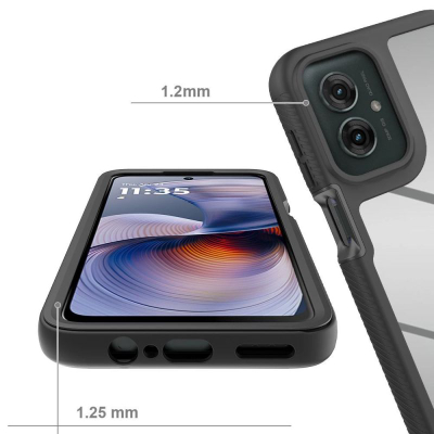 Куќиште за телефон Tech-Protect Defense за Motorola Moto G15 G15 Power G05 E15, дводелно, со заштитно стакло, црно