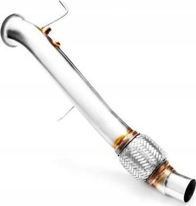 Downpipe shkarkimi BMW E87 118D 120D M47N2, diametër 61mm, çelik inox, ngjyrë argjendtë