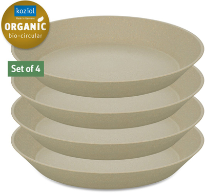 Set pjata plastike Koziol Organic, 4 copë, bezhë