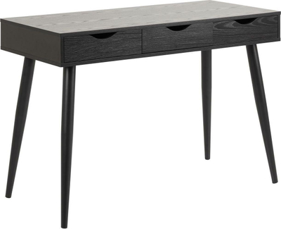 Tavolinë pune Intesi Scandi, 110x50 cm, 3 sirtarë, e zezë