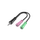 Adapter Hama 4-pin, 3.5 mm - 2x 3.5 mm, e zezë