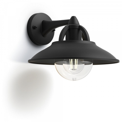 Aplike muri për jashtë Philips MyGarden 1738130PN, LED E27 42W, IP44, e zezë