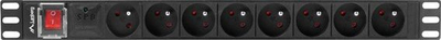Shirit energjie Lanberg PDU 1U PDU-08E-0200-BK, 8x 230V, 16A, 2m, i zi