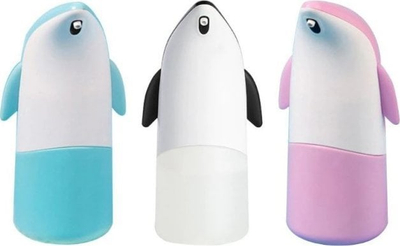 Dispenser automatik sapuni Penguin, 300ml, me karikim USB, rozë
