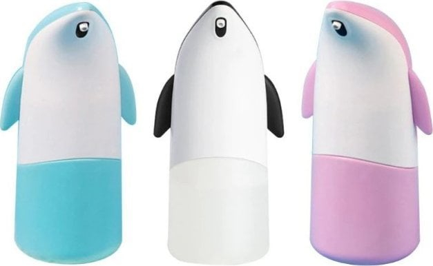 Dispenser automatik për sapun Penguin, 300ml, rikarikues me USB, rozë