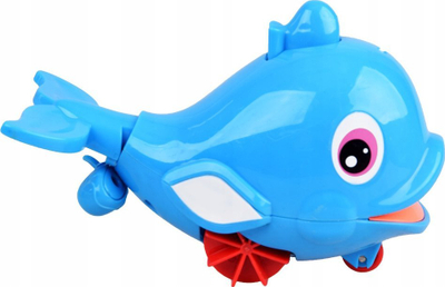 Lodër për banjo balenë ZA0595, me mekanizëm me tërheqje, 15 cm, blu