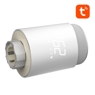 Kokë termostatike inteligjente Avatto TRV10, Zigbee Tuya, ekran LED, e bardhë