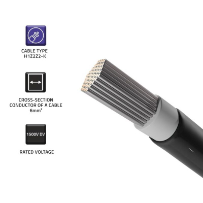 Kabllo diellore Qoltec 53853, 6mm², 100m, e zezë