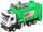 Kamion lodër komunal me motor Garbage Truck, 4 kosha, drita dhe tinguj, jeshil