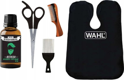 Set për kujdesin e mjekrës Wahl Home Barber Kit 5n1, vaj mente edhe eukalipt, gërshërë çeliku inox