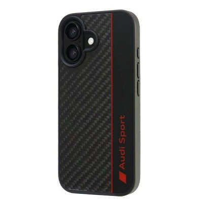 Kapak telefoni Audi Sport Carbon Fiber, MagSafe, për iPhone 16 6.1", i zi