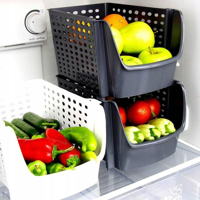 Shportë organizuese DecoBella Stackable Large, e madhe, rozë
