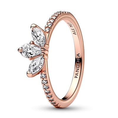 Unazë për femra Pandora Sparkling Herbarium Cluster Ring, ari rozë