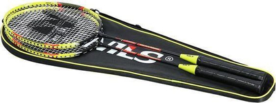 Set raketa dhe mbulesë badmintoni NILS Extreme NRZ204, 2 copë, të zeza