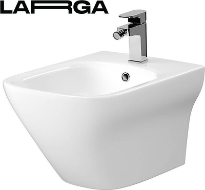 Ѕиден биде Cubo Larga Square, квадратен дизајн, бел