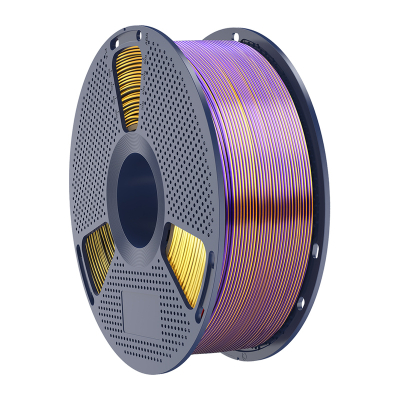 Filament 3D SUNLU Silk PLA+ Tri-Colour, 1.75 mm, 1 kg, i zi ari vjollcë