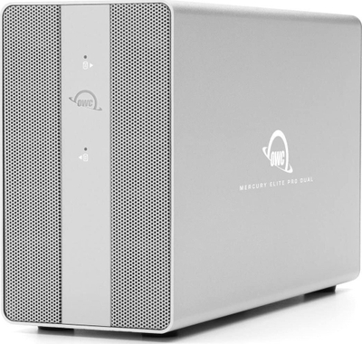 Kasë disku OWC Mercury Elite Pro Dual, USB 3.2 Gen 2 10Gb/s, RAID, argjend