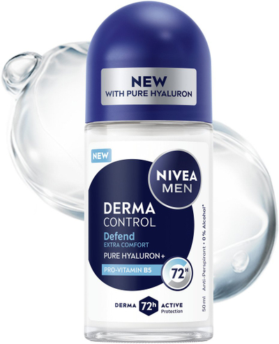 Deodorant roll on NIVEA Men Derma Control Defend, antiperspirant, 50ml